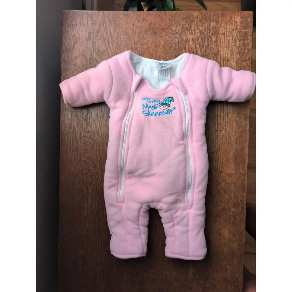 Baby Merlins Magic Sleepsuit Microfleece 3-6 months Pink Small Swaddle Sleep